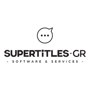 logo της supertitles με αποσιωπητικά μέσα σε ένα συννεφάκι ομιλίας κόμιξ