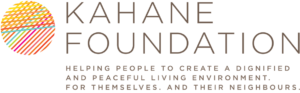 To logo του Kahane Foundation. Helping people to create a dignified and peaceful living environment. For themselves. And for their neighbors.