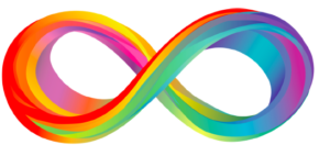 Το σύμβολο του αυτισμού είναι το μαθηματικό σύμβολο του απείρου που μοιάζει με ένα οριζόντιο οχτάρι και μέσα στις γραμμές του ζωντανεύουν πολλά χρώματα εντείνοντας την έννοια του άπειρου, άνευ ορίων και ατελείωτου του μαθηματικού συμβόλου.