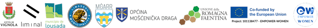 logo of the participating institutions in the Empower Women project co-funded by the European Union.