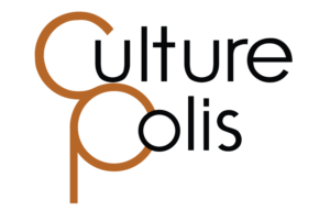 logo του Culture Polis με τα αρχικά των δύο λέξεων να ξεχωρίζουν σε χρώμα και μέγεθος και να εφάπτονται.