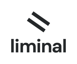 Λογότυπο της liminal σε μαύρο χρώμα. Στο πάνω μέρος δύο παράλληλες διαγώνιες γραμμές κι από κάτω το όνομα liminal